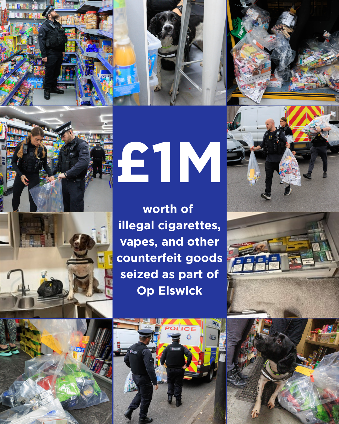 £1m worth of vapes and cigarettes seized