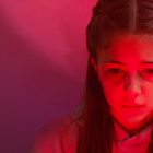 Girl looking scared