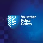 Volunteer Police Cadets logo on a blue background
