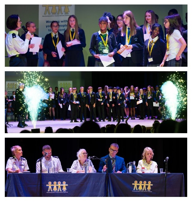 Composite image of the pupils taking part in the county schools challenge final