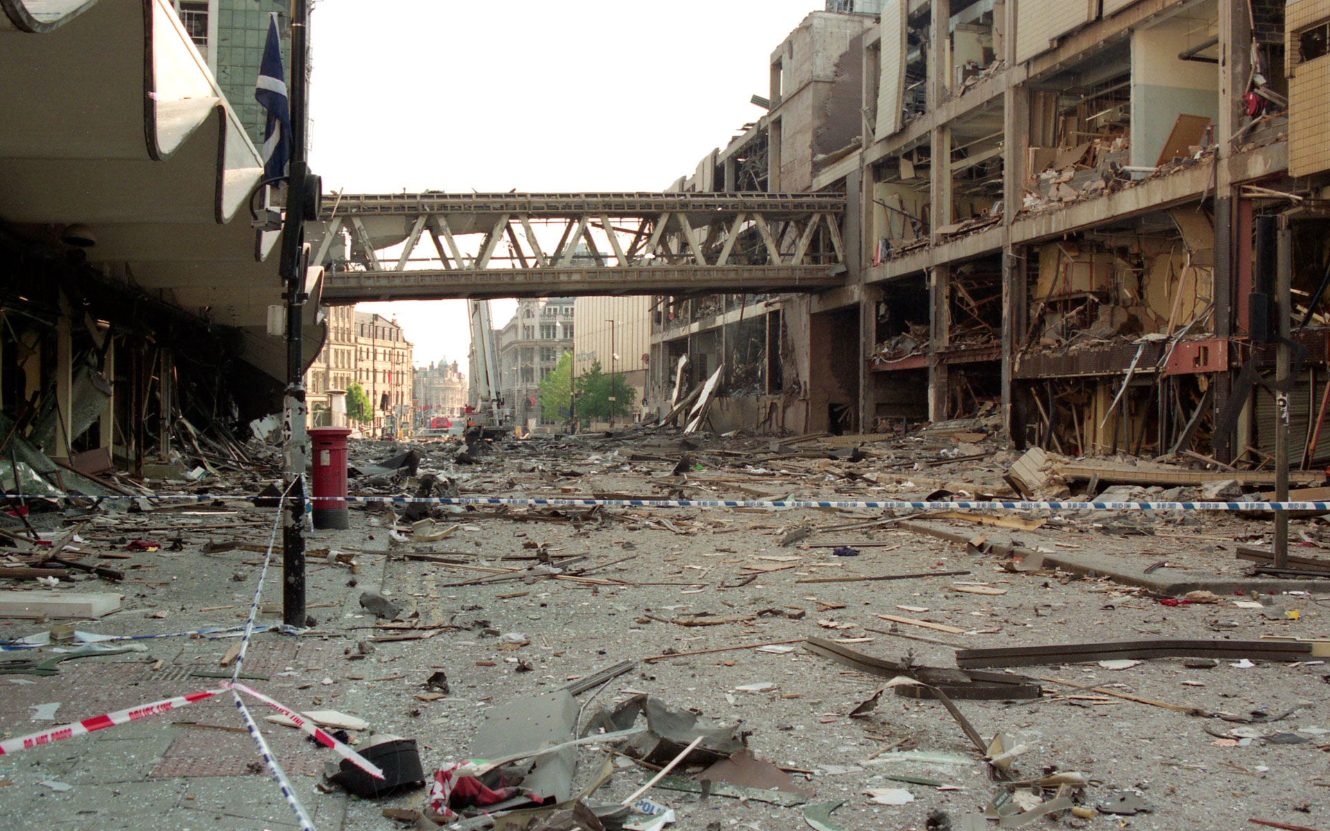 Corporation Street following the bomb.